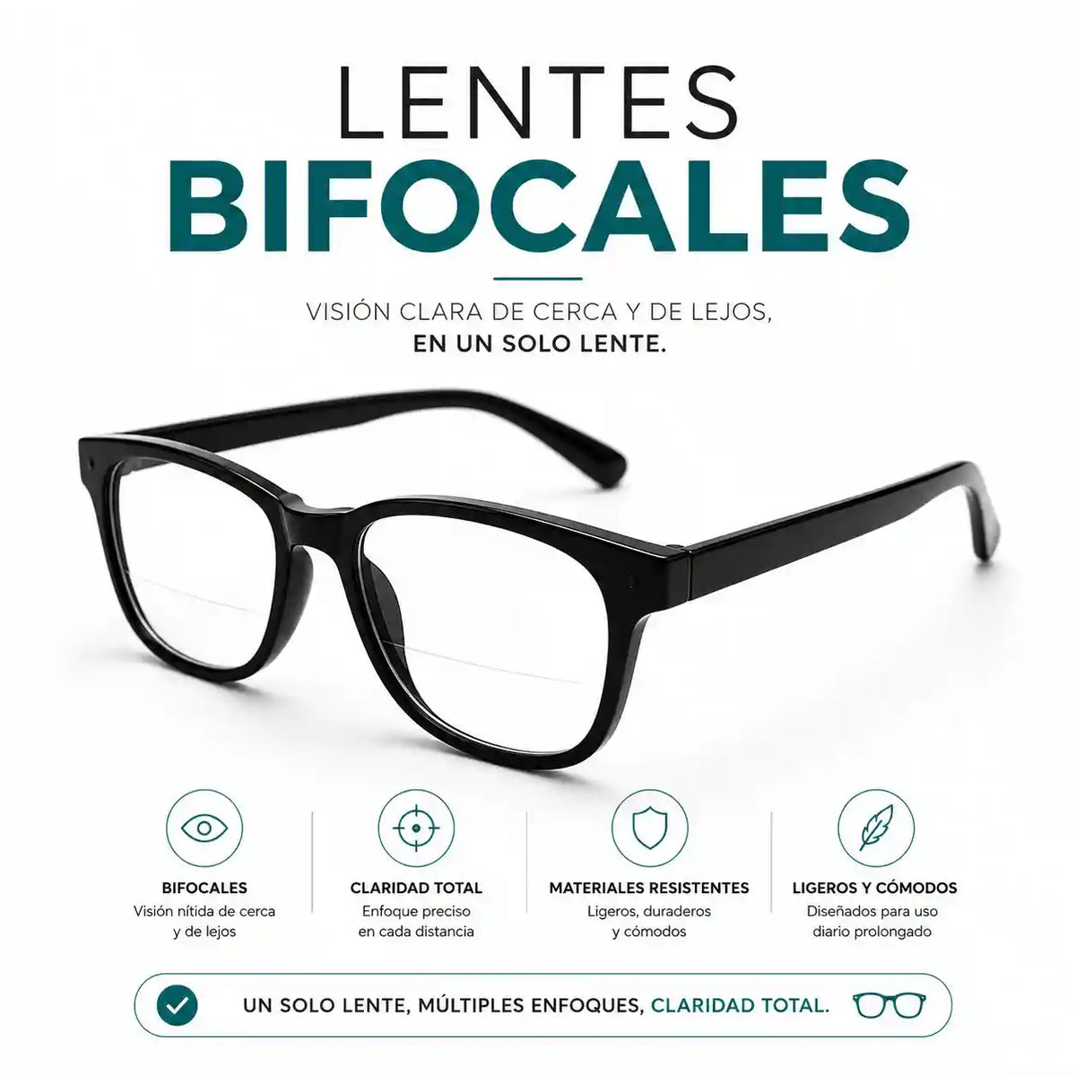 Lentes Bifocales para Ver de Lejos y Cerca 100 a 400